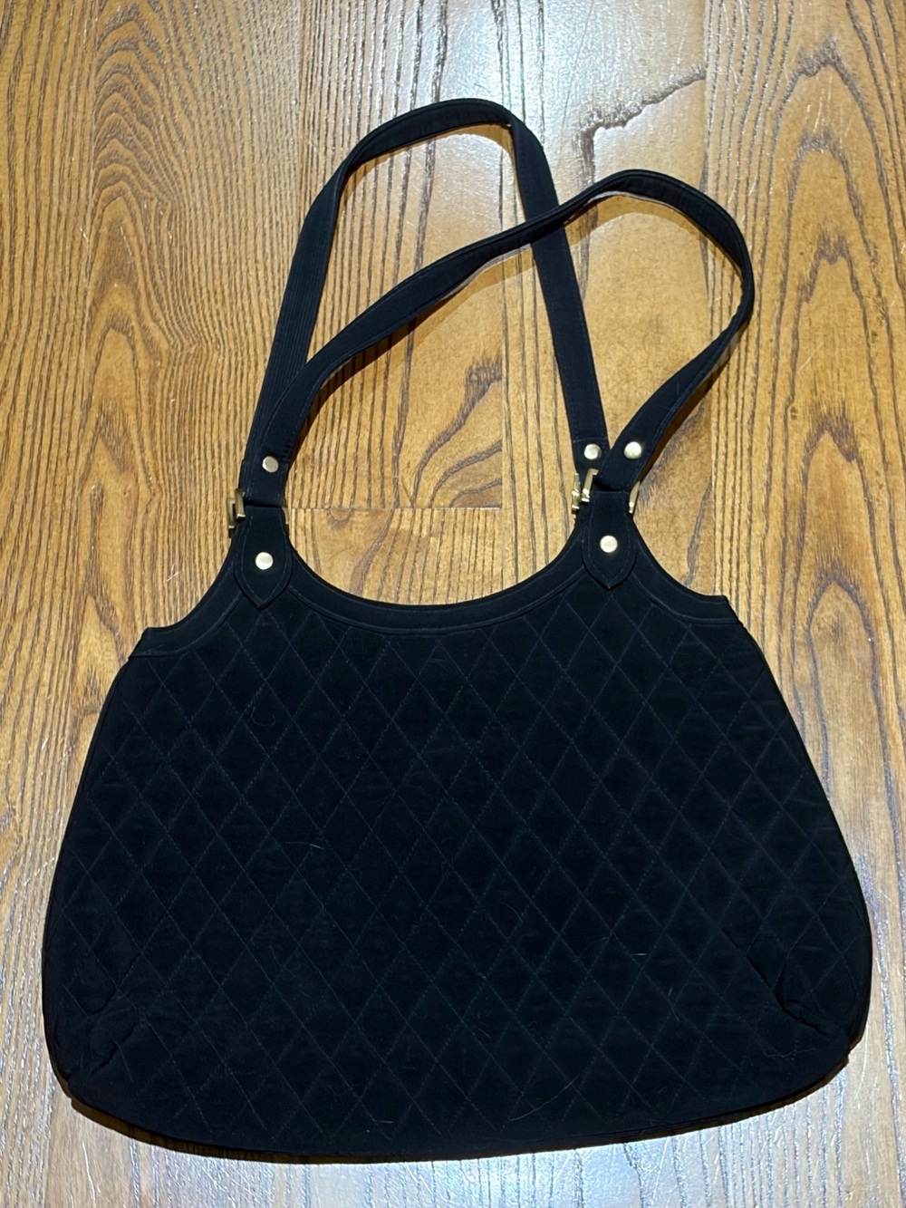 Vera Bradley Black Quilted Double-Strap Shoulder Bag